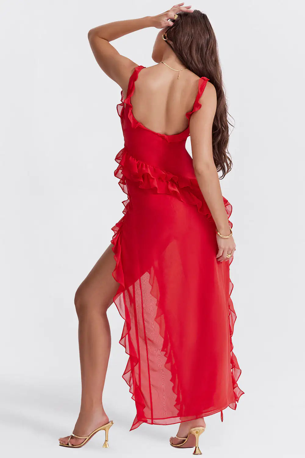 Ruffle jurk-Elegante Lange Zomer Jurk