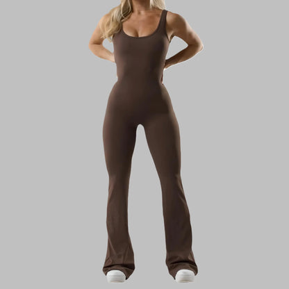 Flared jumpsuit-V-rug