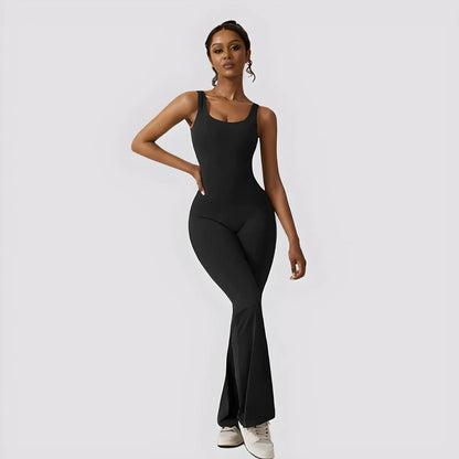Flared jumpsuit-V-rug
