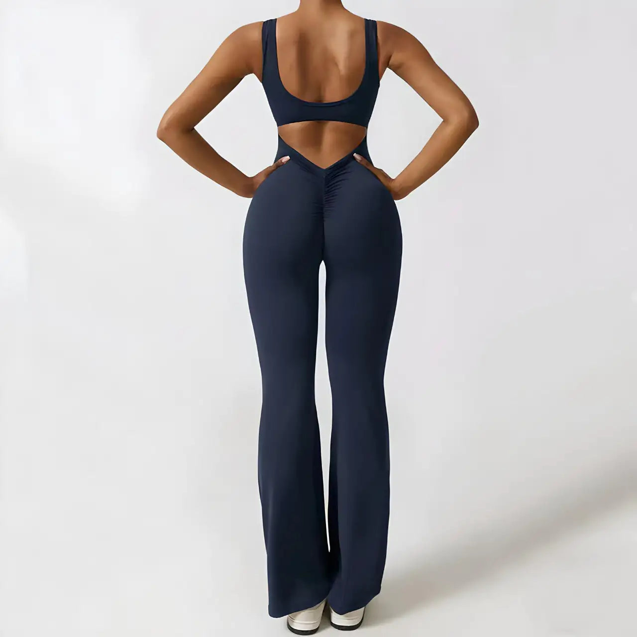 Flared jumpsuit-V-rug
