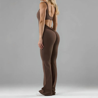 Flared jumpsuit-V-rug